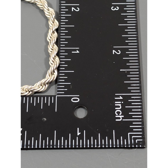 Vintage Silve Tone Rope Chain Classic Bracelet 7 inch - Picture 6 of 6